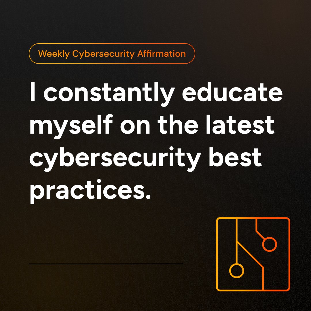 Weekly Cybersecurity Affirmation: "I constantly educate myself on the latest cybersecurity best practices."

A great way to educate yourself is by checking out our blog: allcareit.com/blog . There, you'll discover helpful tips for staying cyber safe

#CyberSecurity