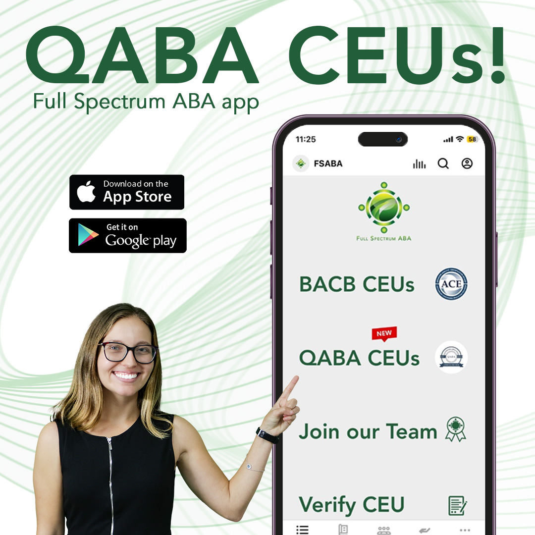 FullSpectrumABA's tweet photo. 📣Attention ABA Providers! The Full Spectrum ABA app is now offering FREE QABA CEUs!

📚Elevate your practice, expand your knowledge, and stay ahead in the field with this incredible opportunity.

Download the FREE app today at https://t.co/vFqilvQH5j 📲

#ABA #QABA #CEUs https://t.co/J7Rs5Z8iWH