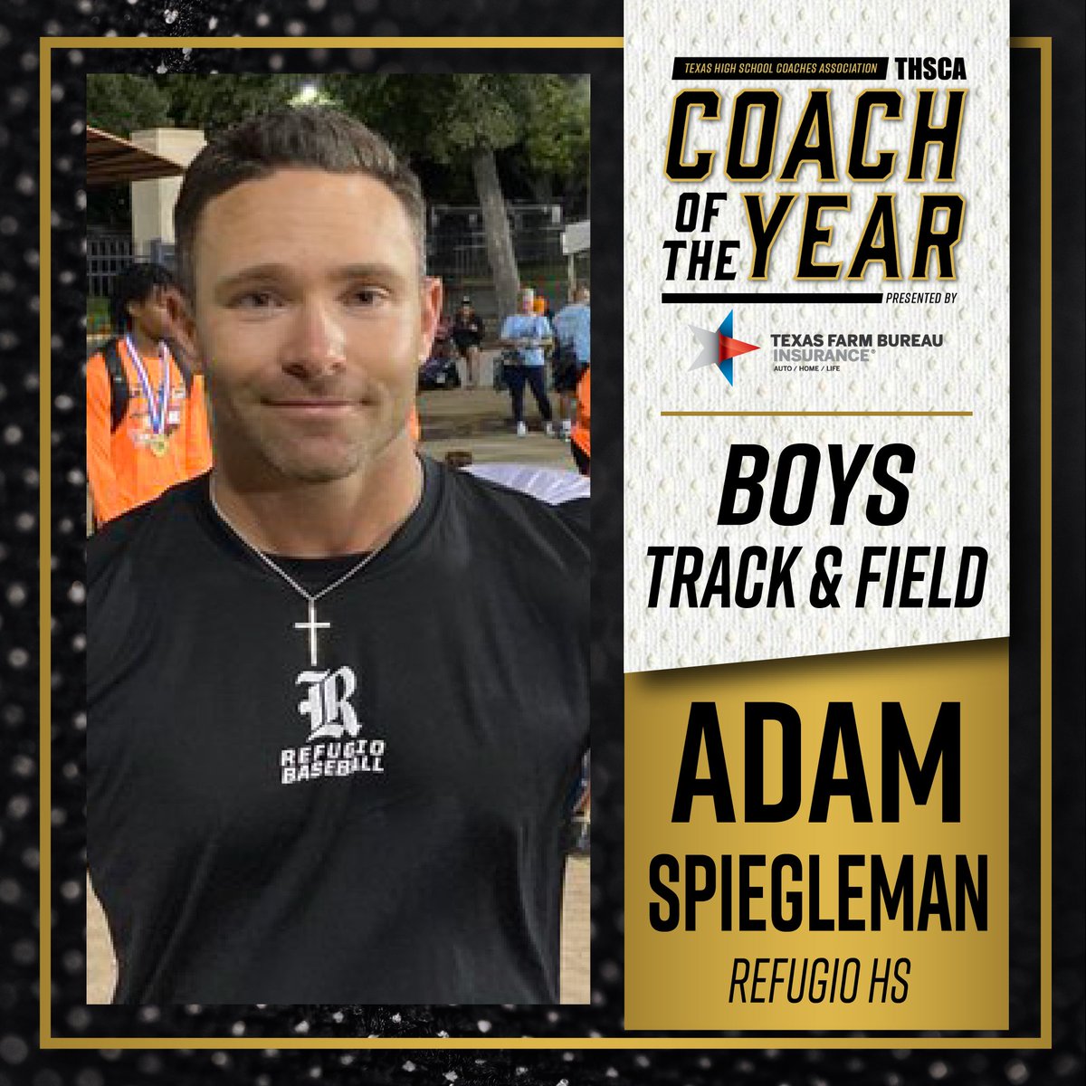 THSCAcoaches's tweet photo. 👟👏 CONGRATULATIONS to the Boys and Girls Track &amp; Field Coach of the Year Award winners presented by @TXFBinsurance 🤩Adam Spiegleman and Katie Green both from Refugio HS! You make us #THSCAstrong 🎉 

🔗 https://t.co/n545PiRDMy https://t.co/Ru93QPTAJq