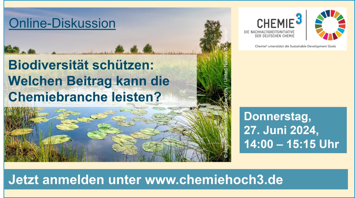 Noch nicht angemeldet? Am 27.06.2024 diskutieren wir online, was die #ChemiePharmaBiotechnik zum Schutz der #Biodiversität leisten kann. 👉 Hier noch schnell anmelden (geht noch bis morgen, 25.6.): chemiehoch3.de/stakeholder-di…
<a href="/BAVChemie/">BAVC</a> <a href="/chemieverband/">VCI</a> <a href="/igbce/">IGBCE</a>
