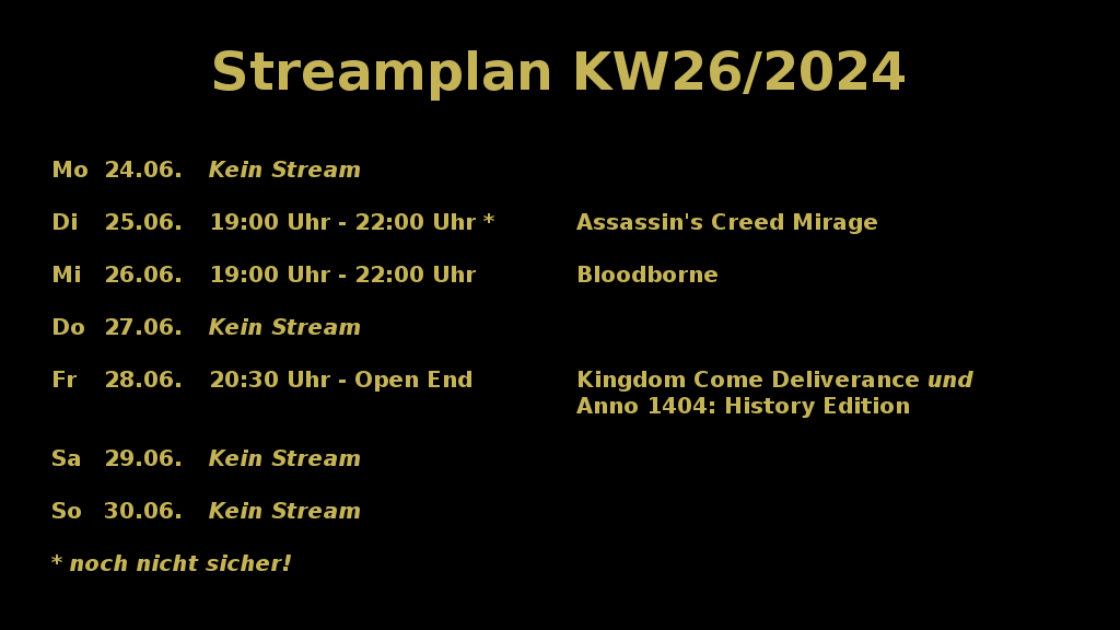 Mr_Bottomtooth's tweet photo. Hier ist der Streamplan für die neue Woche. :) https://t.co/TdSgvqQUDe