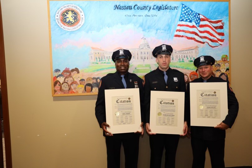 nassaucountypba's tweet photo. Today we celebrated Police Officers Accardi, Wulff, & Knight as #TopCops for June 2024 for their actions during the recent shooting in #LongBeach! (1/3) https://t.co/Buy1YKfKX6