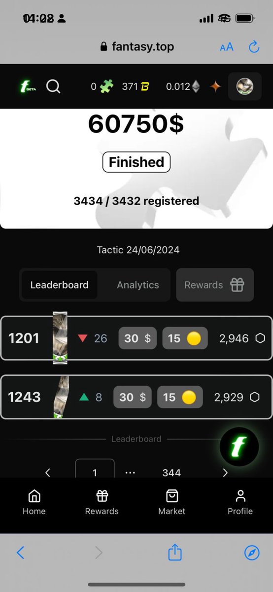 wyknft's tweet photo. How come the rank can be changed after it said the competion was finished? Is there some error?
@TravisBickle0x @fantasy_top_ https://t.co/dHhnLBqgTr