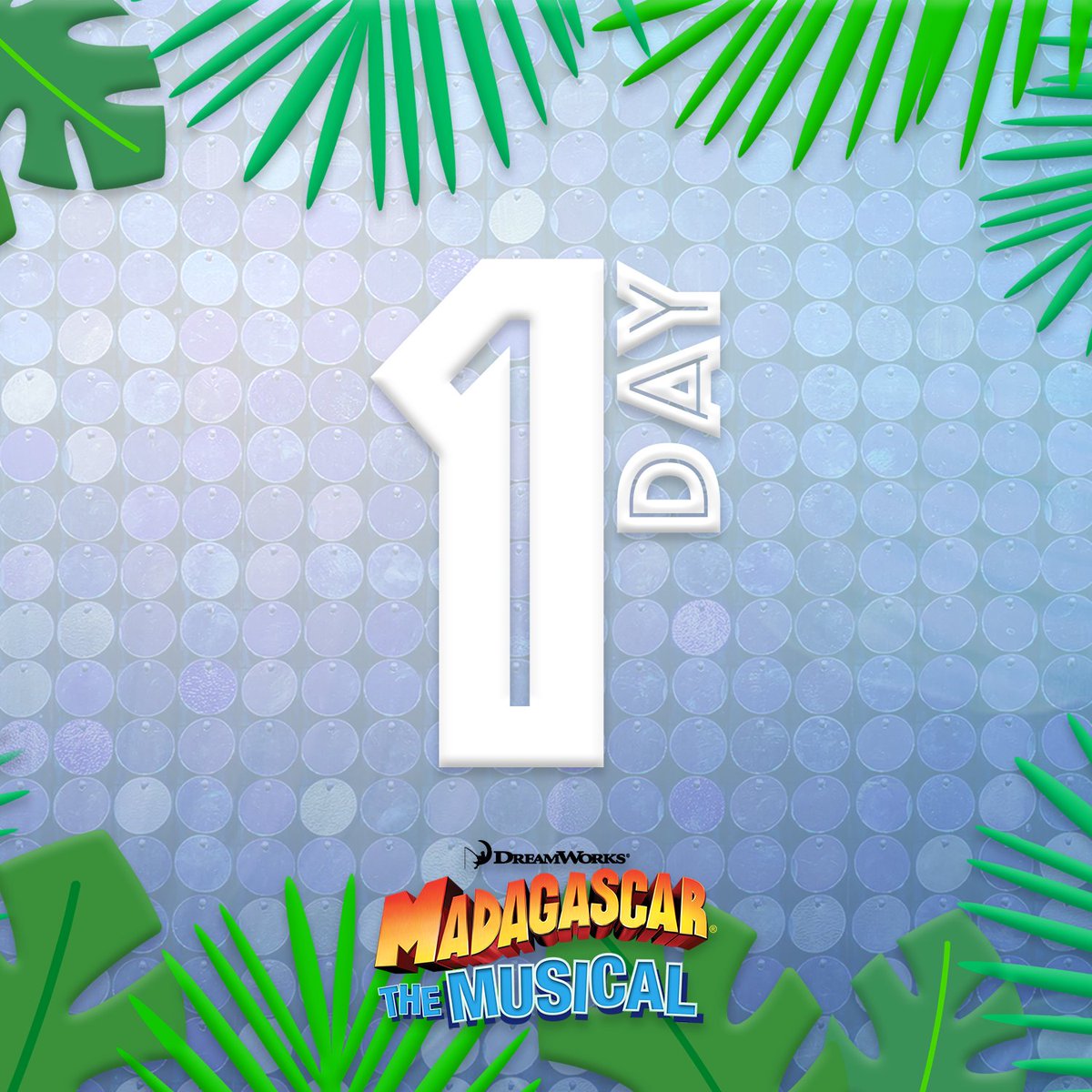 1 day until 'Madagascar - The Musical' opens! 🦁🦓🦛🦒

📅 Wed 10 – Sat 13 Jul
ℹ️ Accessible perfs and family tickets available
🎟 shorturl.at/BQAF1
🎭 <a href="/madUKtour/">Madagascar The Musical</a>