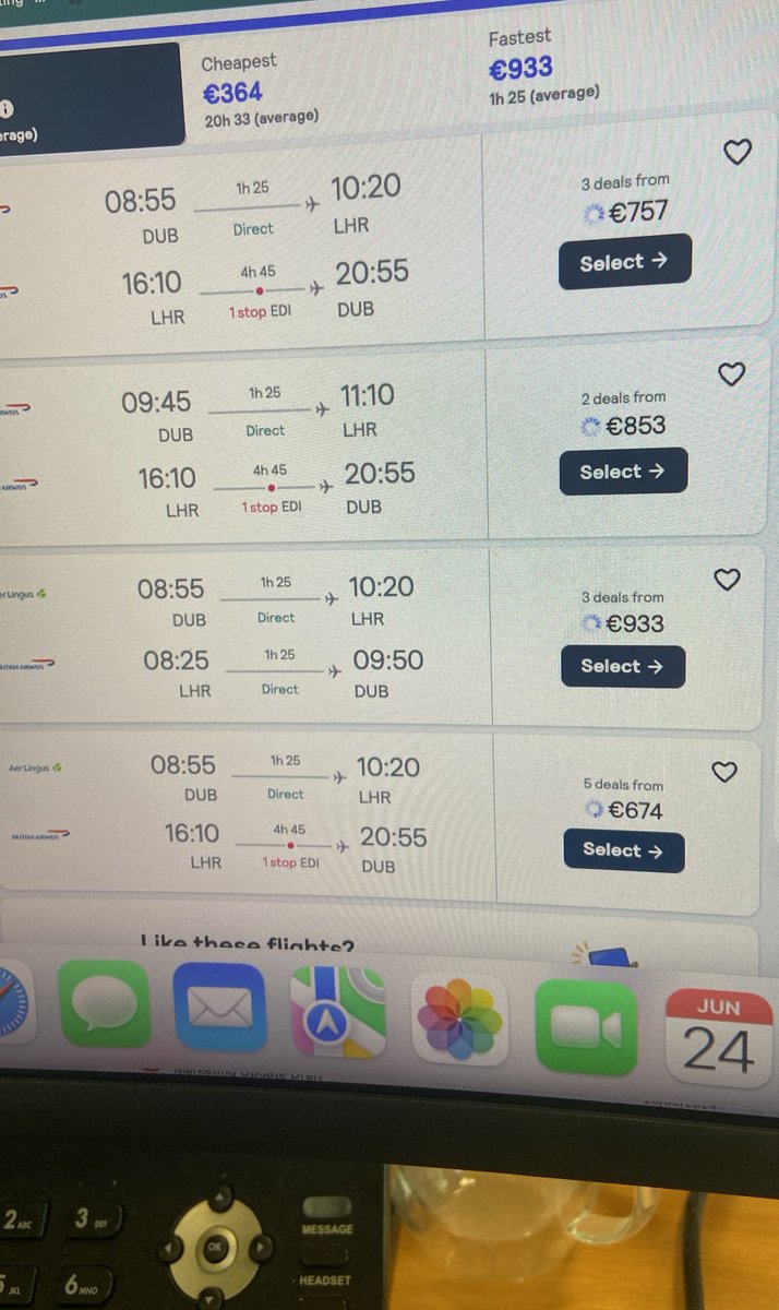 Flight prices from Dublin to London are interesting to say the least x