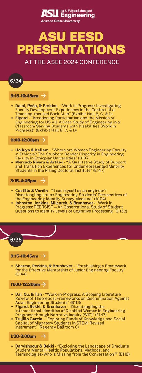 ASU_EESD's tweet photo. The ASEE Annual Conference (@ASEE_DC) is here! Check out our EESD presentations here or on NEMO: https://t.co/GdEULeWsAs https://t.co/tEI88n0kPA