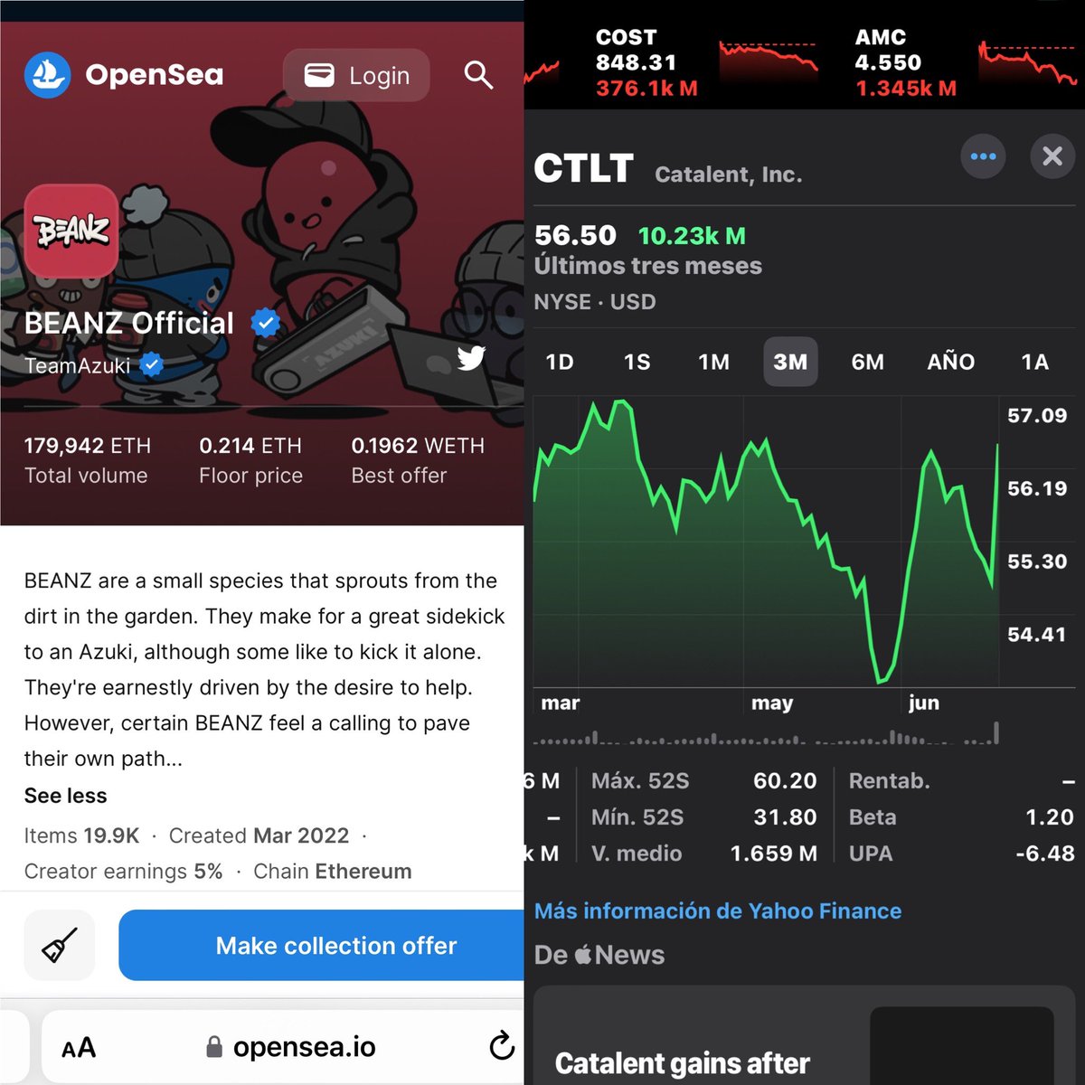 aidourtroops's tweet image. 24june24 @cnbcfastmoney #cnbc #fastmoney #finaltrade "Buy shares of $CTLT " #ctlt #catalent #devices #trading #options #market #stocks #sp500 spotlight web3 #project is #beanzofficial @Azuki #azuki #blockchain #digital #nft #web3 #token #crypto