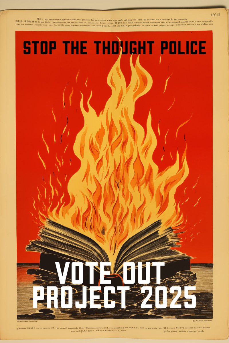 echowood's tweet photo. Think for yourselves, not what the conservatives want you to think.

#project2025 #defeatproject2025 #liberals #democrats #democracy #posters #freedom #bookburning #bookbanning #thoughtpolice https://t.co/nmlE2PGnt1