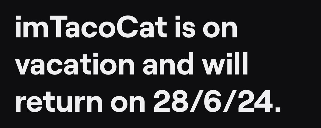 imTacoCato's tweet image. No streams for the next few days as I’ll be away on a short trip with @seanyddr 
Hope everyone has a good week ahead and see yall when we back and prob peepoFat 😅
