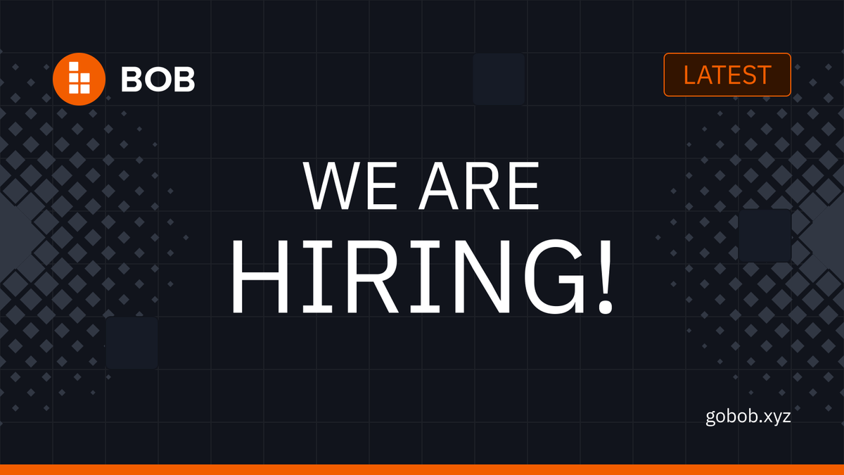 build_on_bob's tweet photo. gbob! 🌞 

If you're passionate about what you do and want to start something new, check out our open roles:

https://t.co/lPEKAXvPaM