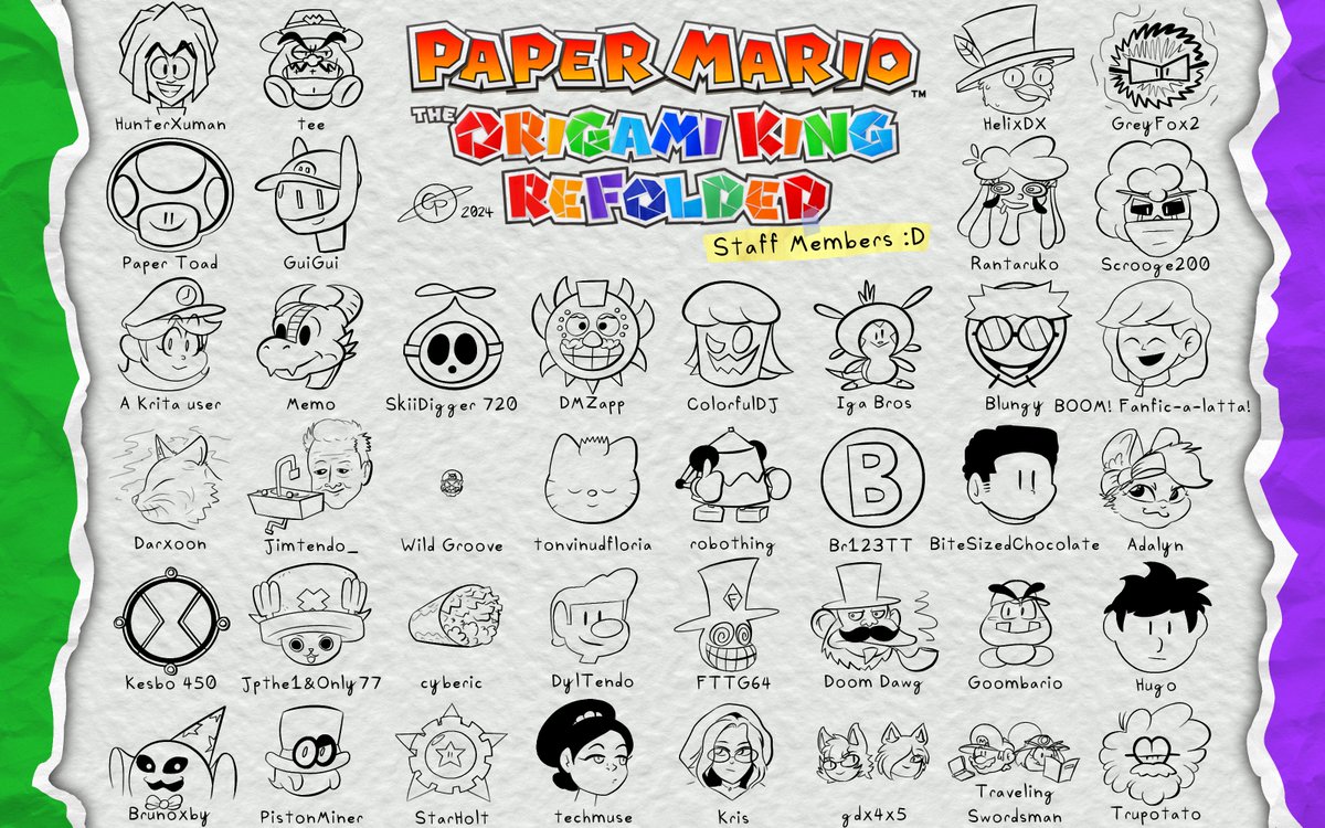 TOKRefolded's tweet image. In case you missed the news, TOK Refolded is steadily approaching a final release! In honor of the team&apos;s efforts, staff member GreyFox has created a collage recognizing everyone involved!
Be sure to check out GreyFox&apos;s Newgrounds to show your support! greyfoxii.newgrounds.com