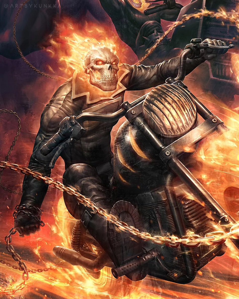 artbykunkka's tweet photo. Excited to share the art for 
Spirits of Vengeance, A cover!! 
🔥💀🔥

#marvelcomics #ghostrider #nicholascage #artgermcollectibles #marvelstudios #marvel https://t.co/NHmqz5kobm