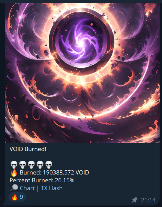 $VOID @VoidOnBase 🌐

Utilizing unique univ3 LP mechanic, invented by $CIRCLE which is also one of my holdings

It burns a lot faster then Circle and even with minimal volume the supply will continue to decrease 

-over 25% burned

-void has LP pairs with most of the big projects