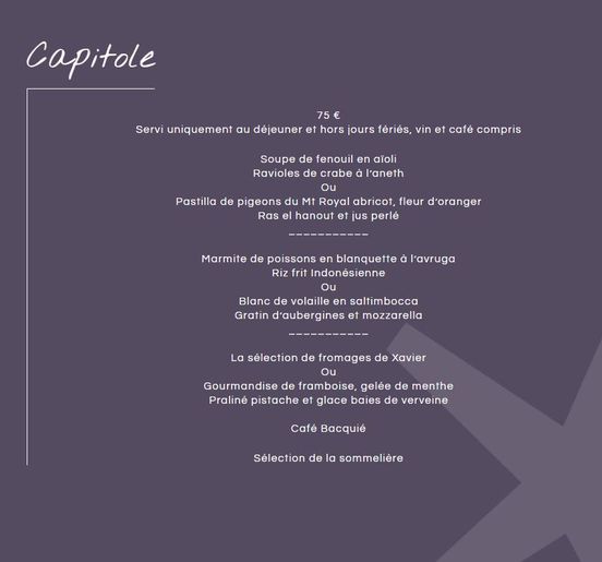 Voici le menu de la semaine.
Bon lundi !