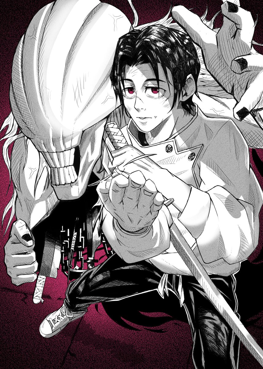 AaronAzama's tweet photo. Yuta Okkotsu. A Monster. Been studying @YotsumiShiro 's work to try and improve. What dya think? #jjkfanart #jjk https://t.co/Xbpz8UOJN0