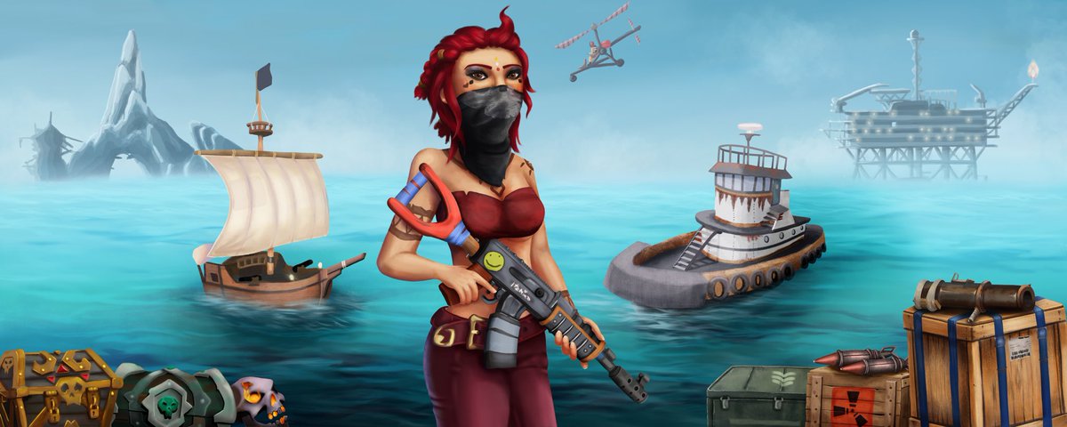 ✨finished commission ✨
<a href="/SeaOfThieves/">Sea of Thieves</a> x <a href="/playrust/">Rust</a> mashup

Incredibly happy with how this banner turned out, it was so much fun to design! 

❤️
