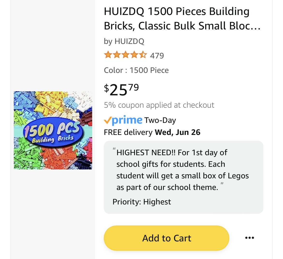 TaraKeely93's tweet photo. Good morning, Twitter friends! 💙
Day 24 of hoping to #clearthelist of these little boxes…
I want to fill each box with some Legos to give each student on the 1st day of school to go along with our school theme. #NoFirstDayJitters
https://t.co/vY5fQnJQ3d https://t.co/9fJ6JyMq2b