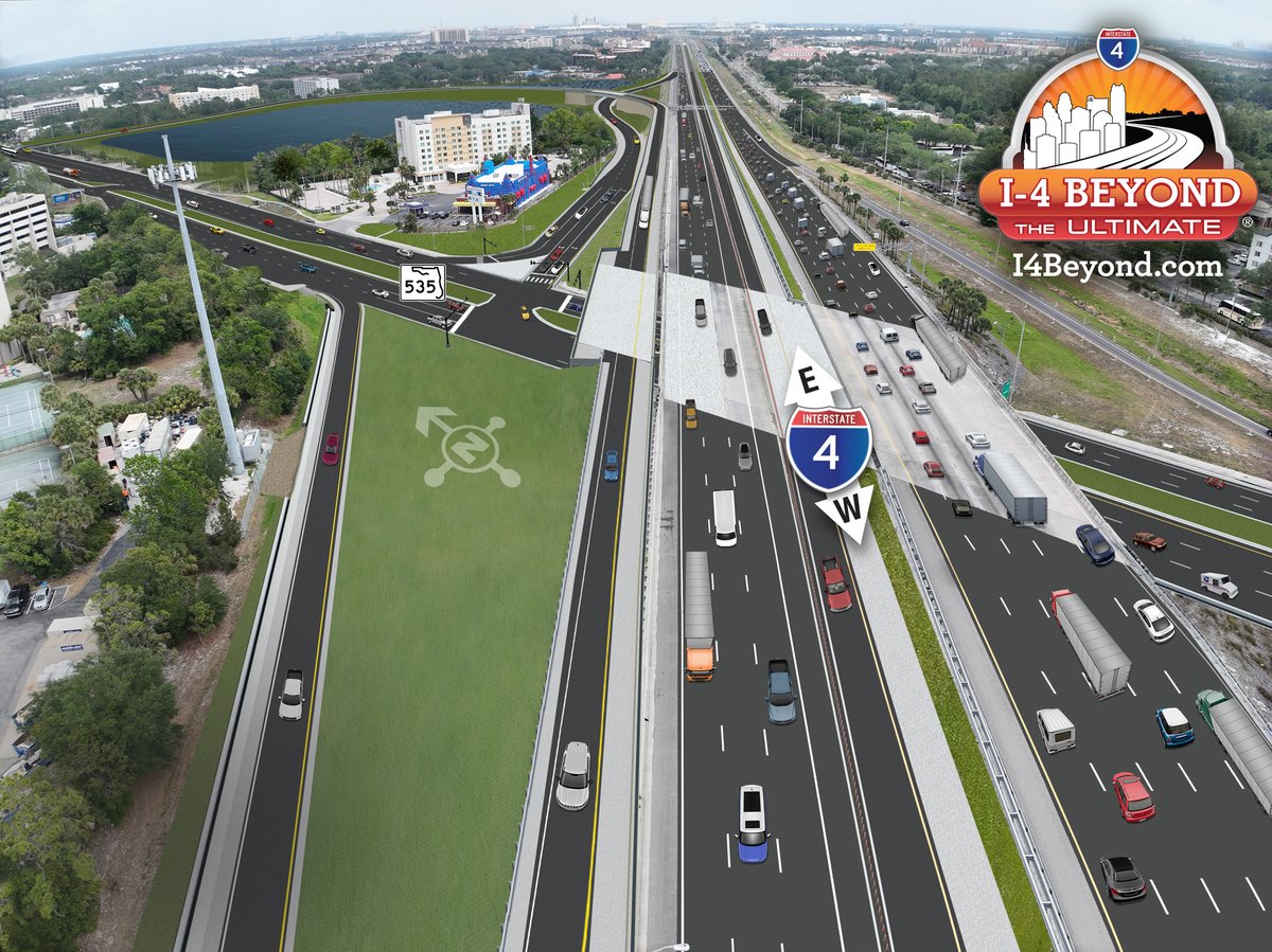 i4beyond's tweet photo. #DYK that #I4Express will be extended as a part of three #I4Beyond projects? Crews are working to extend westbound I-4 Express from the existing endpoint west of Kirkman Road to west of World Center Drive! Visit https://t.co/EW7eMvoqpr for more information. https://t.co/QBN1NuCYr1