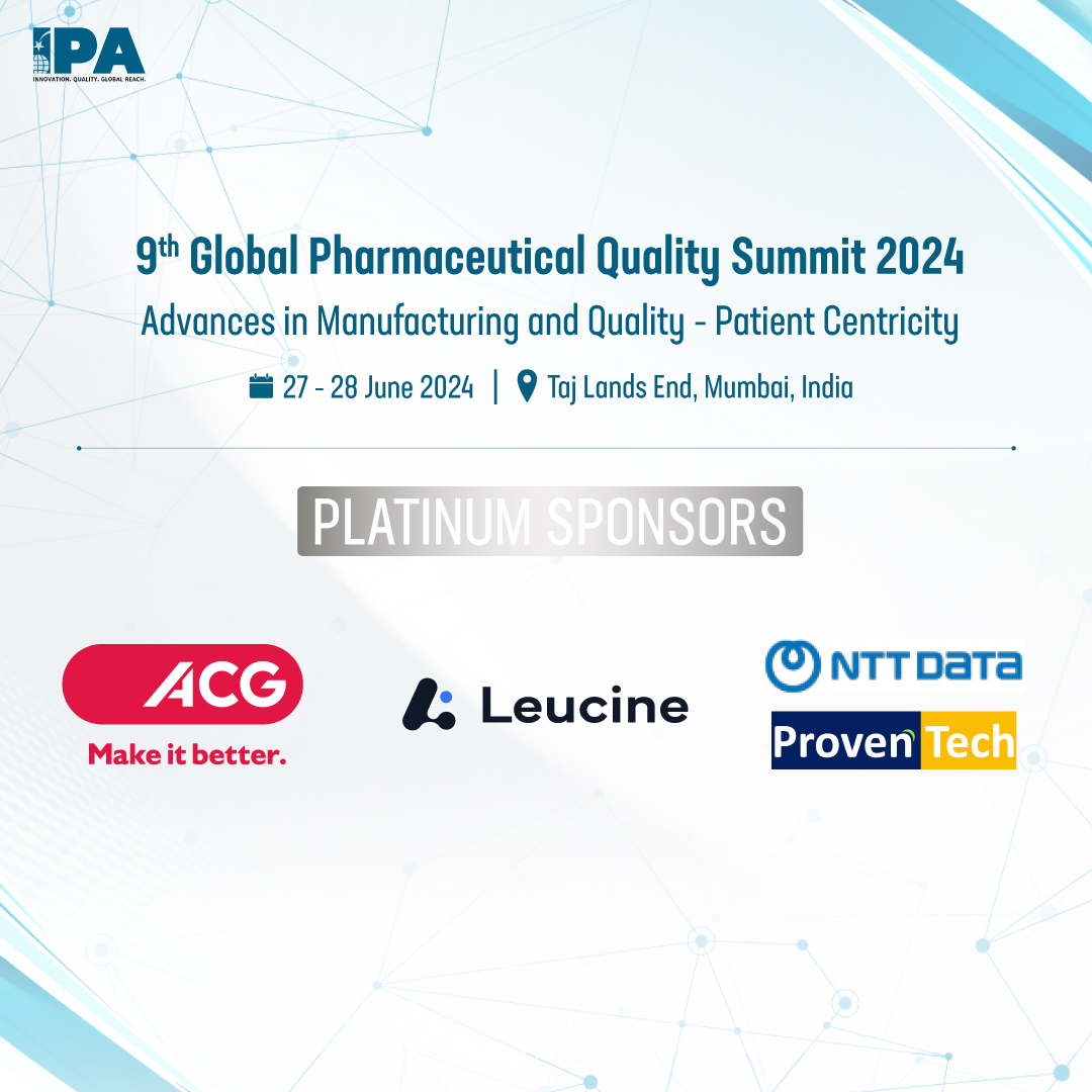 IPAOfficialPage's tweet photo. Proudly presenting our Platinum Sponsors for the 9th GPQS 2024, @ACGWorld, @LeucineHQ, and Proven Tech.

@NTTDATA 

Date: 27-28 June
Venue: Taj Lands End, Mumbai

#IPA #GPQS24 #Mumbai #Event #Pharmaceuticals #Manfacturing #Quality https://t.co/JpWHJtTKVp