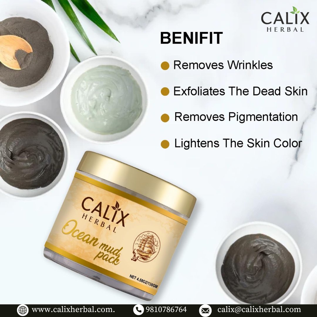 CalixHerbal's tweet photo. Calix Herbal  Ayurvedic Ocean Mud Pack For The Care Of Pigmentation &amp; Scars,  Rejuvenates Facial Skin – Help To Skin Smooth &amp; Healthy - Ocean Mud  Face Pack For Women &amp; Men All Skin Type – 130Gm

#calixherbal #calix #mudpack #oceanmud #skincare #skincareroutine #skincareroutine https://t.co/B4jkqCxWtb