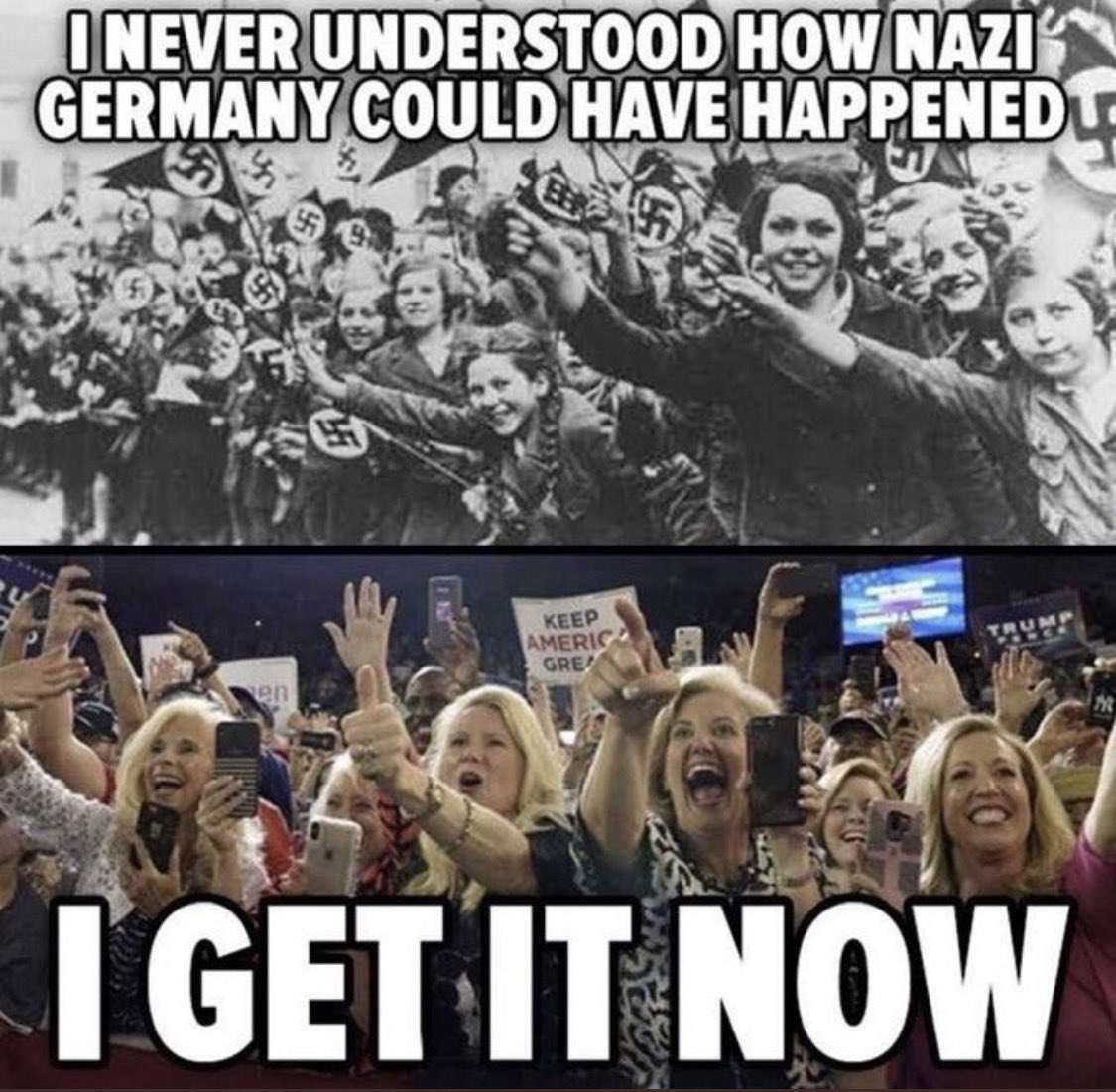 jobagdonuts's tweet image. Is comparing Trump to Hitler really that much of a stretch?