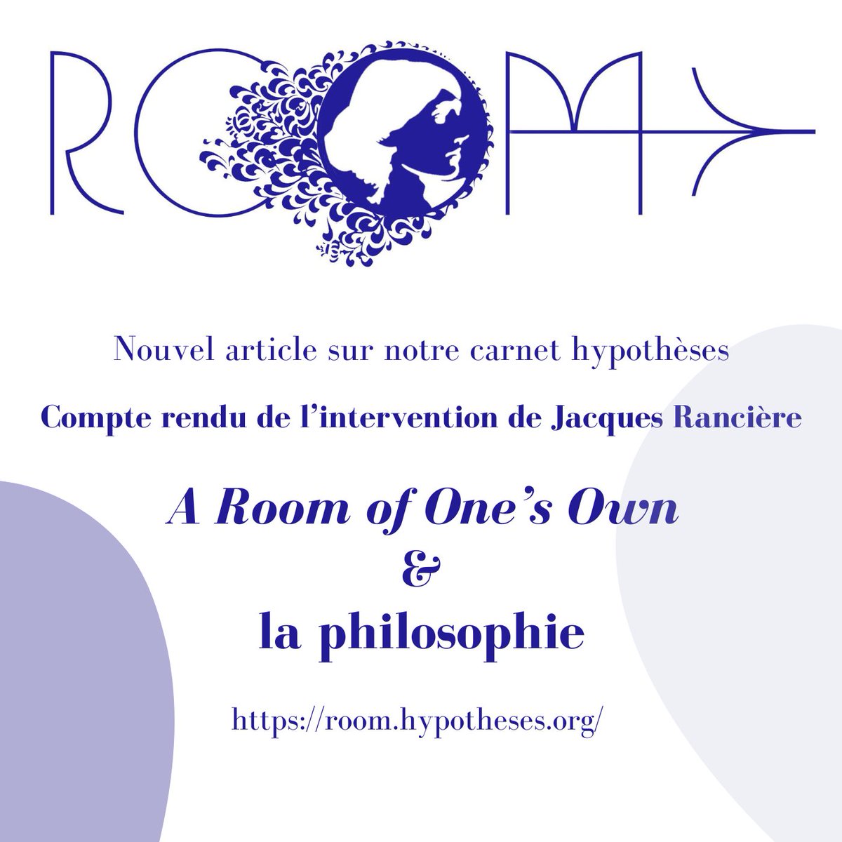 Retrouvez le compte rendu de l'intervention de Jacques Rancière sur A Room of One’s Own et la philosophie sur room.hypotheses.org. Il y est notamment question du partage qui exclut du champ du savoir et du pouvoir ou y inclut &amp; de l'actualité de l’utopie politique woolfienne.