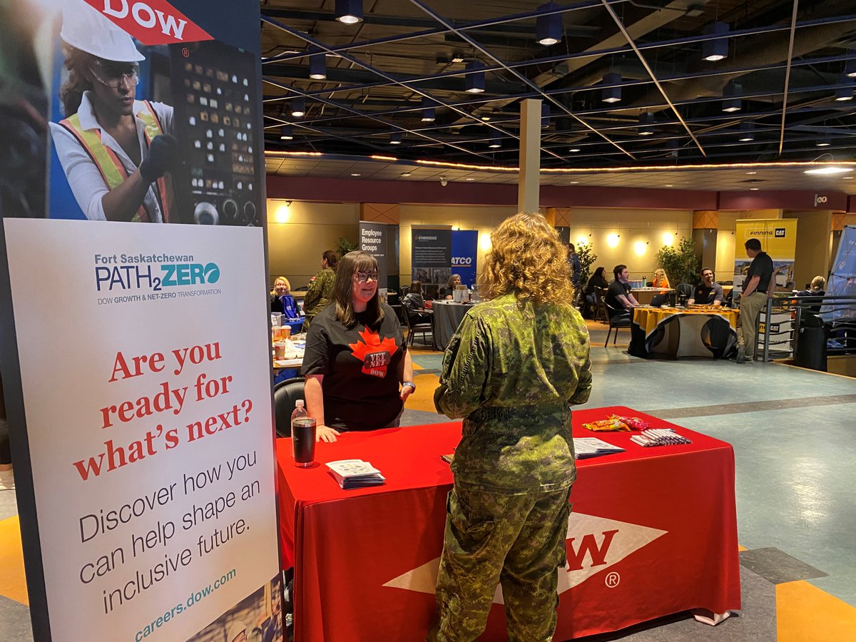 Thanks to the Canadian Armed Forces Transition Centre for inviting our Veterans Network (VetNet) ERG to an inspiring day at the career and education fair in Edmonton. VetNet focuses on recruiting and retaining veterans by providing the resources they need to thrive at Dow.