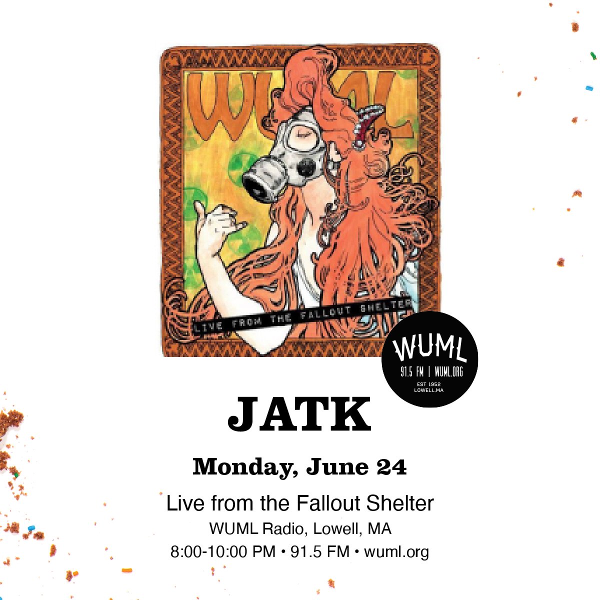 jatktheband (@jatktheband) on Twitter photo Happy Monday! Hear us tonight on <a href="/wumlradio/">WUML Radio</a> Live from the Fallout Shelter, 8:00-10:00 PM. Full live set + interview.
Tune in on 91.5 FM or wuml.org ✌️❤️📻 Happy Monday! Hear us tonight on <a href="/wumlradio/">WUML Radio</a> Live from the Fallout Shelter, 8:00-10:00 PM. Full live set + interview.
Tune in on 91.5 FM or wuml.org ✌️❤️📻
