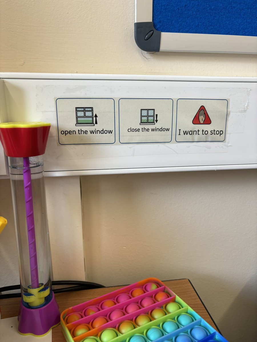 In this heat it’s important to remember that not everyone can verbalise their basic requirements or needs for maintaining comfort. Added this quick addition to the clinic room today for those just in case moments. 

#AACforall #SelectiveMutism #littlechanges