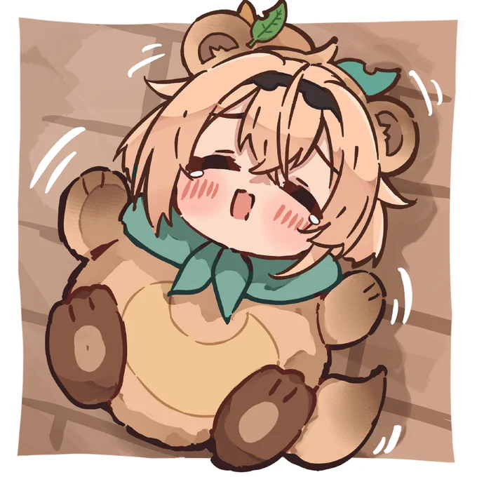 #いろはにも絵を ぽこべぇになりきりいろはちゃん、倒れたら起き上がれなさそうなのかわいい…