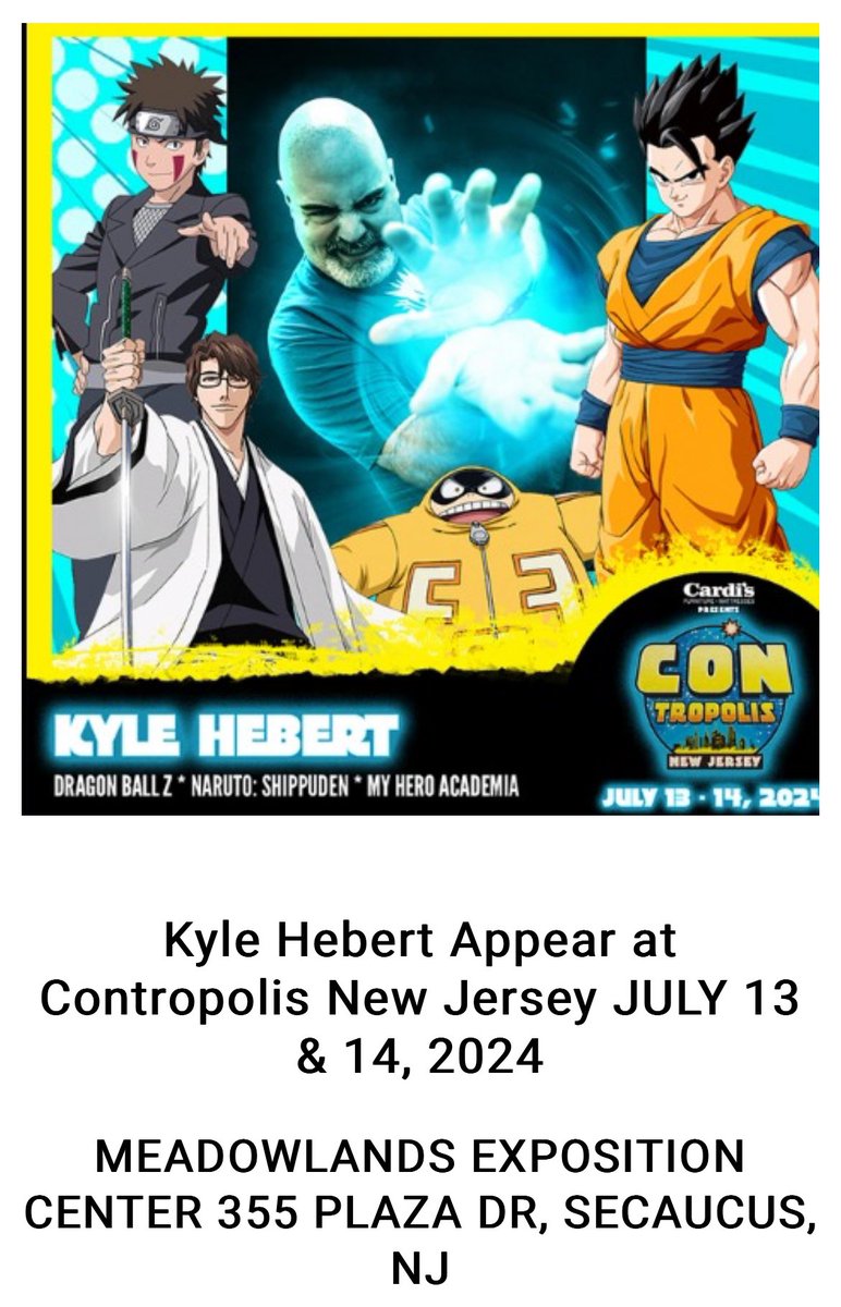 HollywoodEnter2's tweet photo. Kyle Hebert Appear at Contropolis New Jersey JULY 13 &amp; 14, 2024
MEADOWLANDS EXPOSITION CENTER 355 PLAZA DR, SECAUCUS, NJ #hollywoodentertainmentnews #kylehebert @ContropolisNJ #cosplay #collectibles #familyfun #goodpeople #celebrities   https://t.co/nZDxxkoU6G https://t.co/Sg2FH5XicS