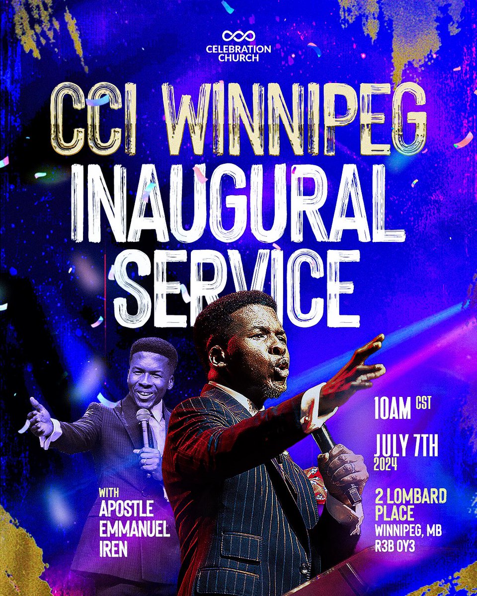 We prayed, you waited and now prophecy is being fulfilled in the city of Winnipeg!

A billion souls in ten thousand cities, Winnipeg is our turn!

Join us on the 7th of July, 2024 at 2 Lombard Pl, Winnipeg, MB.  for a power packed Inaugural service. 

Share this with everyone,
