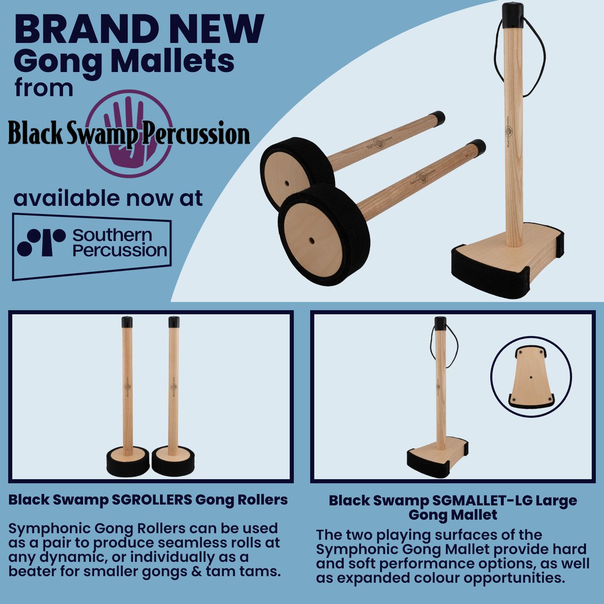 Southern Percussion (@spercussion) on Twitter photo They're here!!!
Incredible Symphonic Gong Mallets and Rollers from <a href="/blackswamp/">Black Swamp Perc.</a> now available at Southern Percussion.
Get yours now:
southernpercussion.com/?s=black+swamp…
#BlackSwampPercussion #Percussion #Gong #tamtam #mallets #gongmallet #uspercussion #dualplaysurface They're here!!!
Incredible Symphonic Gong Mallets and Rollers from <a href="/blackswamp/">Black Swamp Perc.</a> now available at Southern Percussion.
Get yours now:
southernpercussion.com/?s=black+swamp…
#BlackSwampPercussion #Percussion #Gong #tamtam #mallets #gongmallet #uspercussion #dualplaysurface