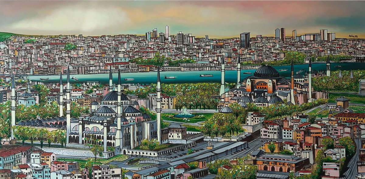 alev_ozas's tweet photo. Blue Mosque and Hagia Sophia, Oil on Canvas, 2019

100cm x 200cm

Alev Özas

#artdetective #artreferences #artsy #paintingoftheday #contemporary #landscape #cityscape #istanbulunfethi #fairies https://t.co/uguph8O65a