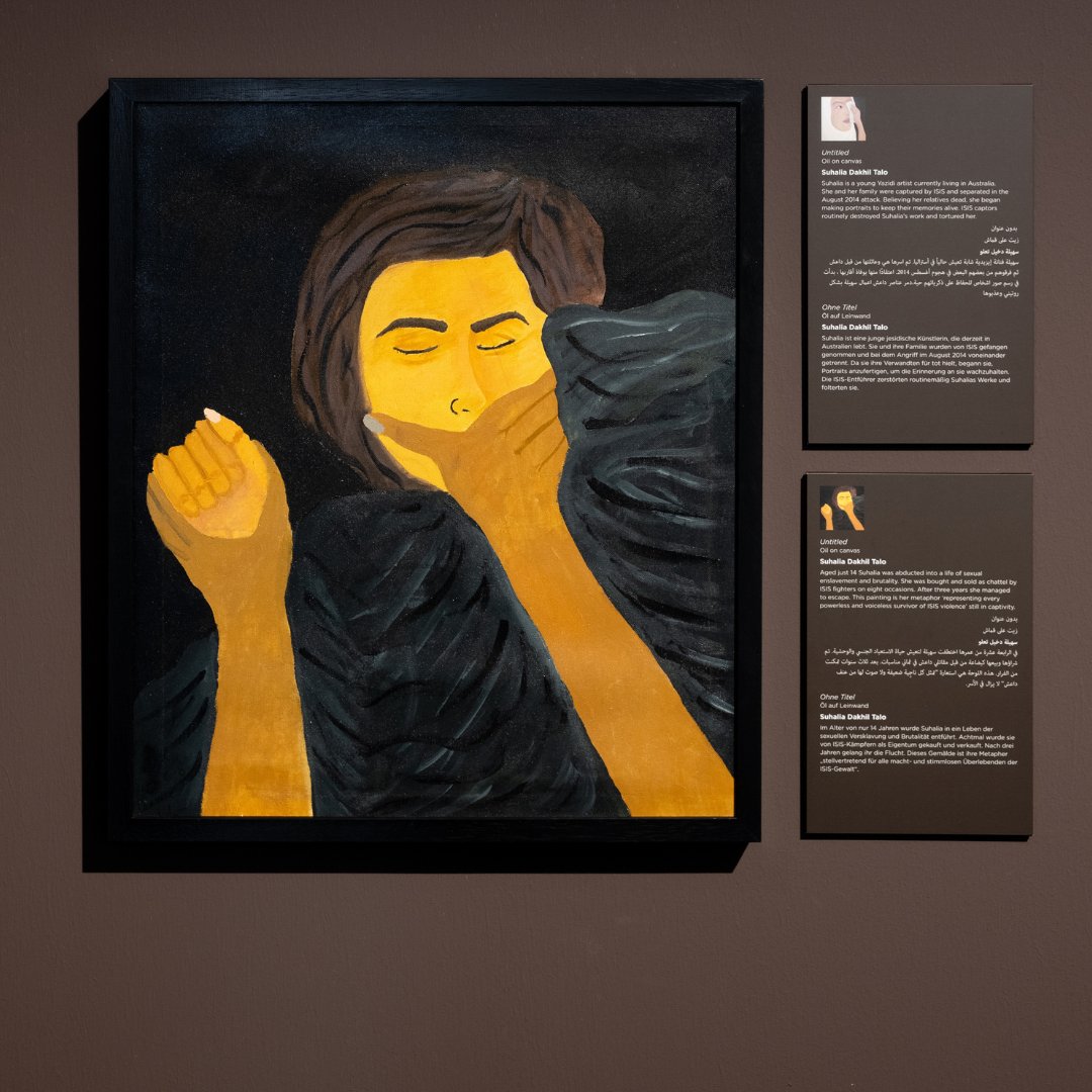 Untitled artwork - Suhalia, a young Yazidi.

عمل فني بدون عنوان - سهاليا، شابة إيزيدية.

<a href="/YazdaOrg/">Yazda</a>

#YazidiGenocide #Yazidi #Yezidi #Iraq #MiddleEast #VR #VRforGood #R2P #GenocidePrevention #NeverAgain #TechForGood #Art #endcrsv #daeshfacesjustice #educationforempathy