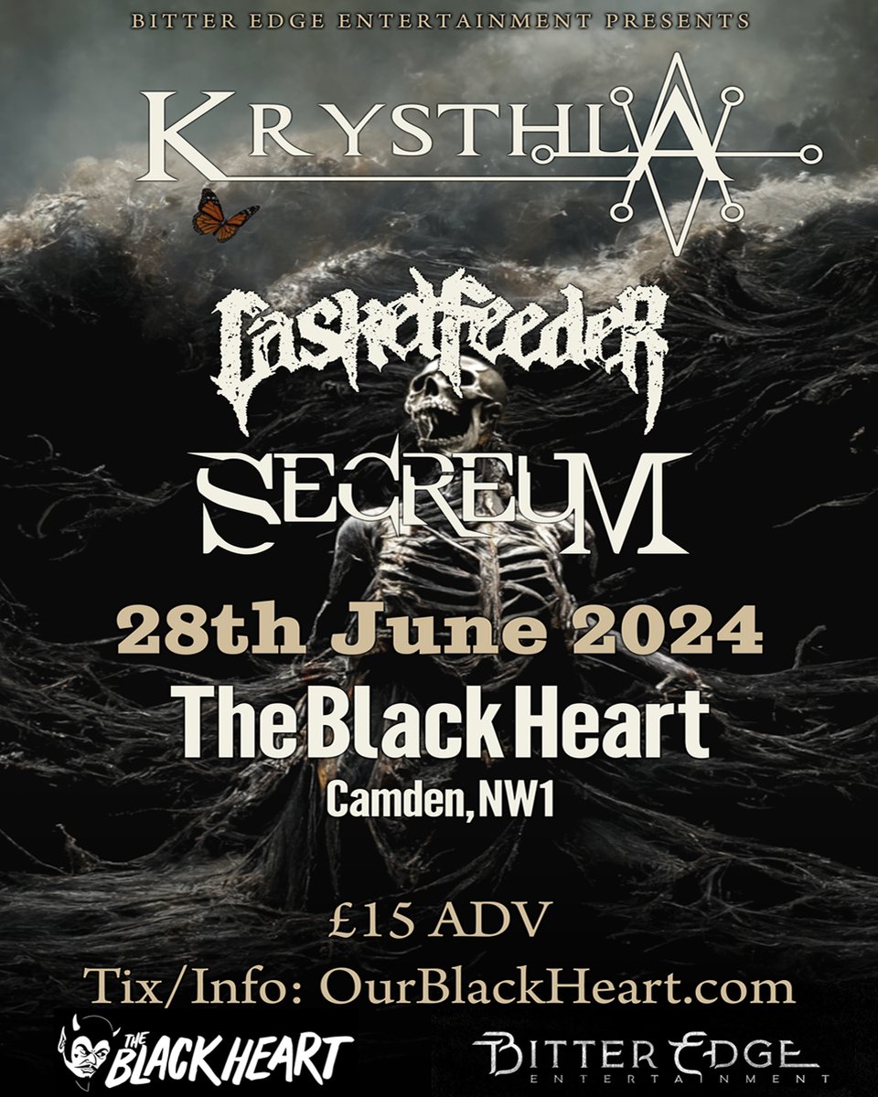 Secreum (@secreumtheband) on Twitter photo LONDON! This Friday we will be at <a href="/Theblack_heart/">The Black Heart</a> in Camden supporting the mighty <a href="/Krysthlaband/">KRYSTHLA</a> and <a href="/CasketFeeder/">Casket Feeder</a> are also on the bill! This show is NOT to be missed!
Get tickets in advance from: link.dice.fm/dd1b6a0a49f2 LONDON! This Friday we will be at <a href="/Theblack_heart/">The Black Heart</a> in Camden supporting the mighty <a href="/Krysthlaband/">KRYSTHLA</a> and <a href="/CasketFeeder/">Casket Feeder</a> are also on the bill! This show is NOT to be missed!
Get tickets in advance from: link.dice.fm/dd1b6a0a49f2