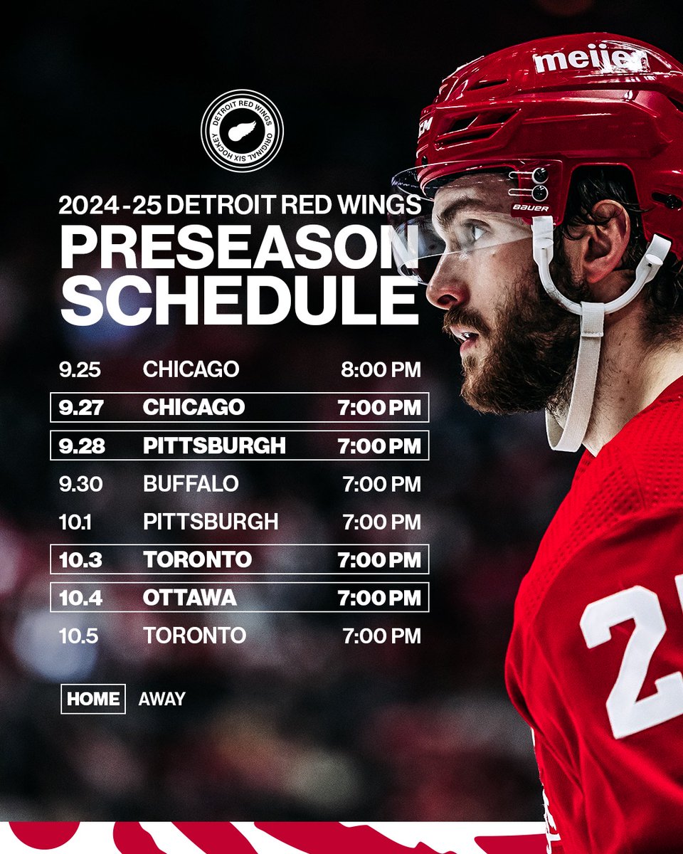 93 days 'til #RedWings hockey! 

📰 » bit.ly/2425_preseason