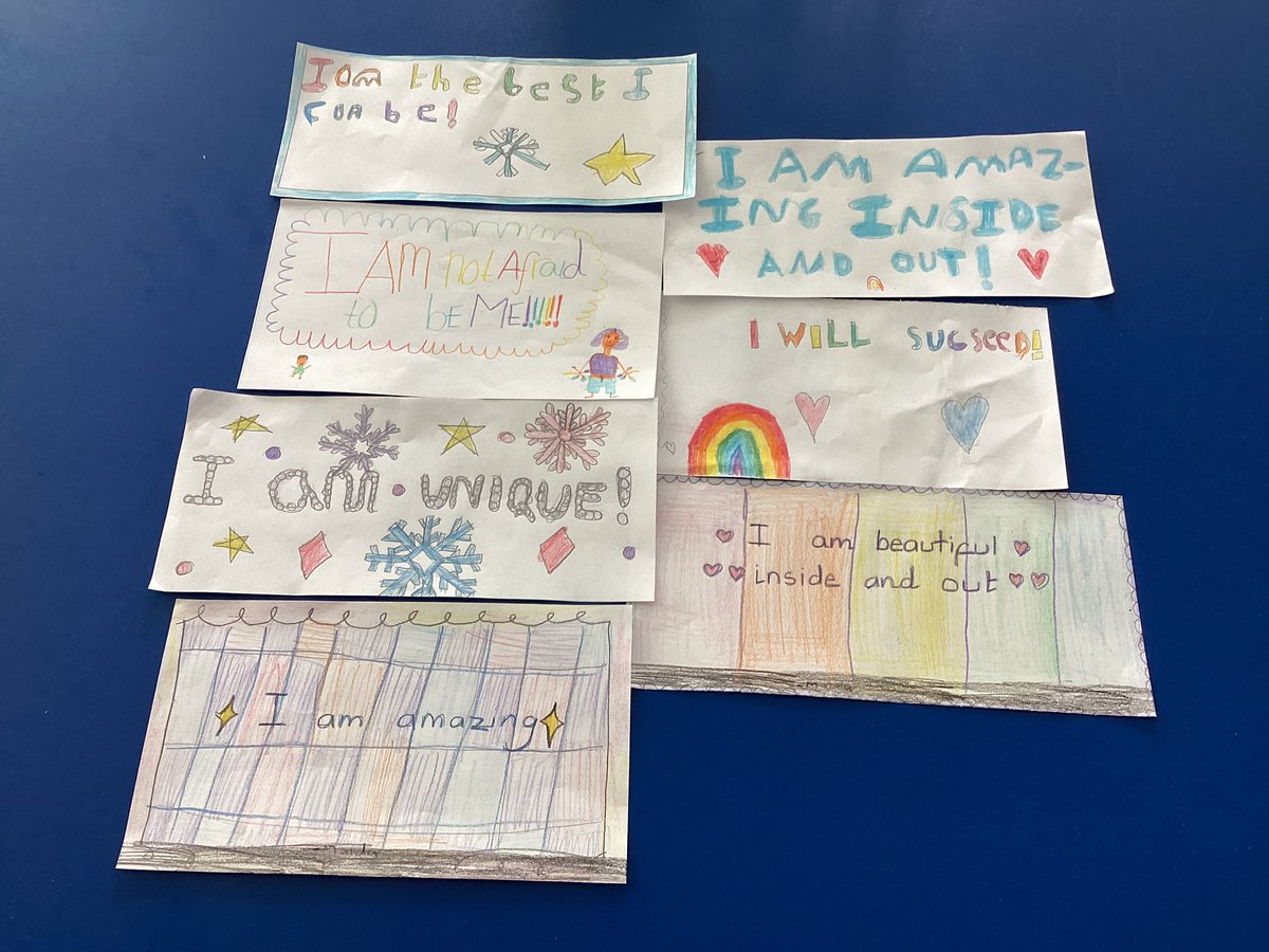 YewTreeSandwell's tweet image. Year 4 have enjoyed creating their own affirmations to boost their own self-esteem #focusweek #positiveplay