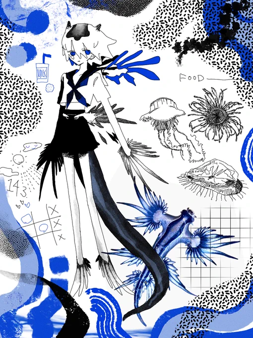アオミノウミウシの擬人化