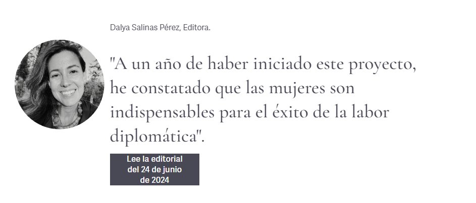 globalitika's tweet photo. Hoy es el Día Internacional de las Mujeres en la Diplomacia, y estamos celebrando el primer aniversario de este proyecto editorial: https://t.co/8QesKulVYv    

Nuestras más calurosas felicitaciones a todas las mujeres de la Diplomacia mexicana y del mundo. https://t.co/W6M1RVmzNb