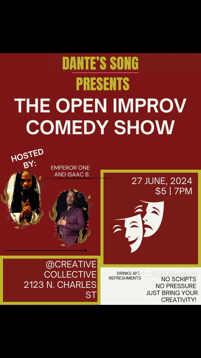 UnlistedAD's tweet photo. If you want to work on your acting, your comedy, or you wait tables and want to have more spontaneous interactions with your guests, 
Or you just want to watch the show! 
Join us! 
Limited tickets!

https://t.co/3xNAa0d1SI https://t.co/RzJfnyuOMs
