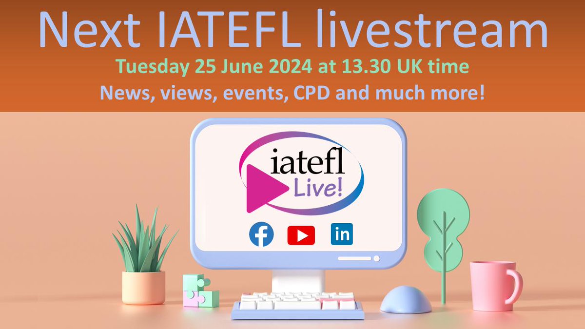 Join us tomorrow to celebrate Inclusive Practices and Pride with a special IATEFL Live! Show. Speakers: Anca de Vries and Nikki Fořtová, Aysen Deger from IATEFL Inclusive Practices and SEN Special Interest Group (IPSEN), Tyson Seburn and Derek Philip-Xu.
See you all live!