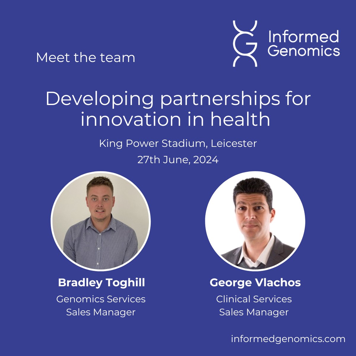 Visit us at 'Developing Partnerships for Innovation in Health' to find out how we can support academic research collaborations and NHS partnerships with our quality-driven genomic testing solutions. hubs.ly/Q02C_SX50. #InformedGenomics #PublicPrivatePartnerships