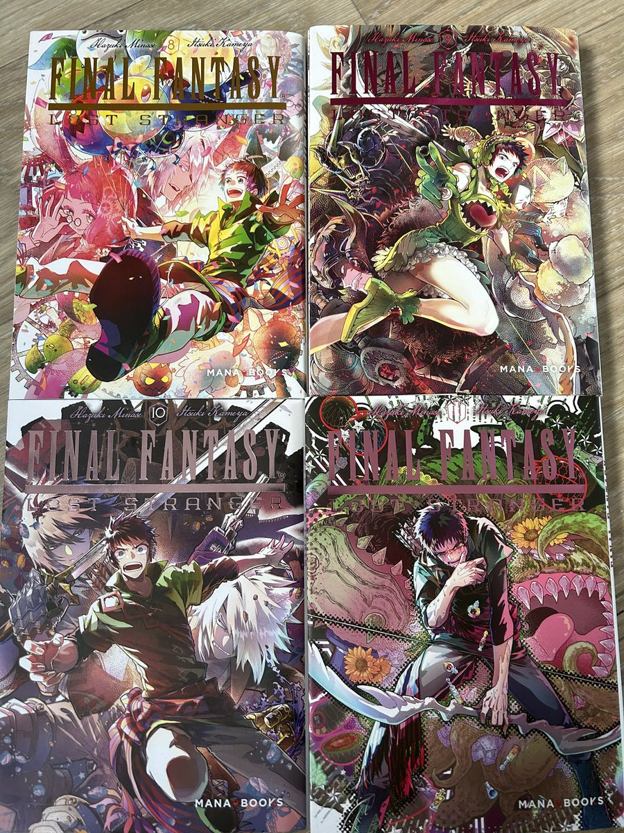 pampi_no_33's tweet photo. Fun fact, j’ai remarqué que l’attitude de Shogo évolue sur la couv des 4 tomes de l’arc Gold Saucer de #FinalFantasyLostStranger (dispo chez @Mana_Books_) : l’émerveillement, la combattivité, l’effroi puis la défaite. Je sais absolument pas si c’est voulu mais ça m’a fait rire. https://t.co/MTpwU1JLKK