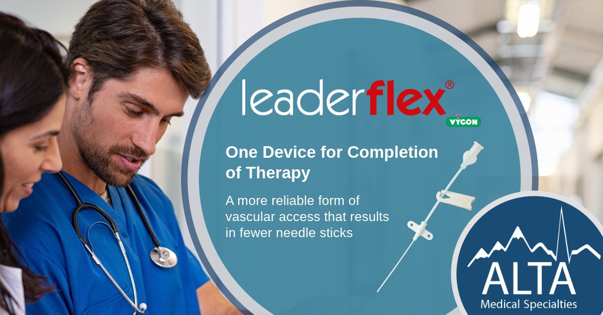 alta_med_spec's tweet image. Reduce venous depletion with reliable access for patients needing IV therapy beyond 3 days. Discover the #LeaderFlex solution today!
