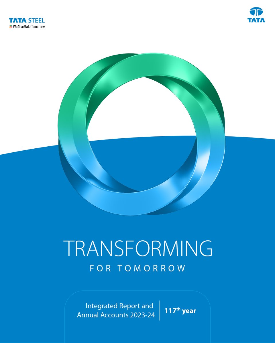 TataSteelLtd's tweet photo. We are delighted to present our #IntegratedReport and Annual Accounts 2023-24.
Pursuing the ambitious target of achieving Net Zero by 2045, we have embarked on a journey of transformation with growth and sustainability.
Discover more: https://t.co/Y2v9ocWivX
#TataSteel https://t.co/DVqdEXoa8t