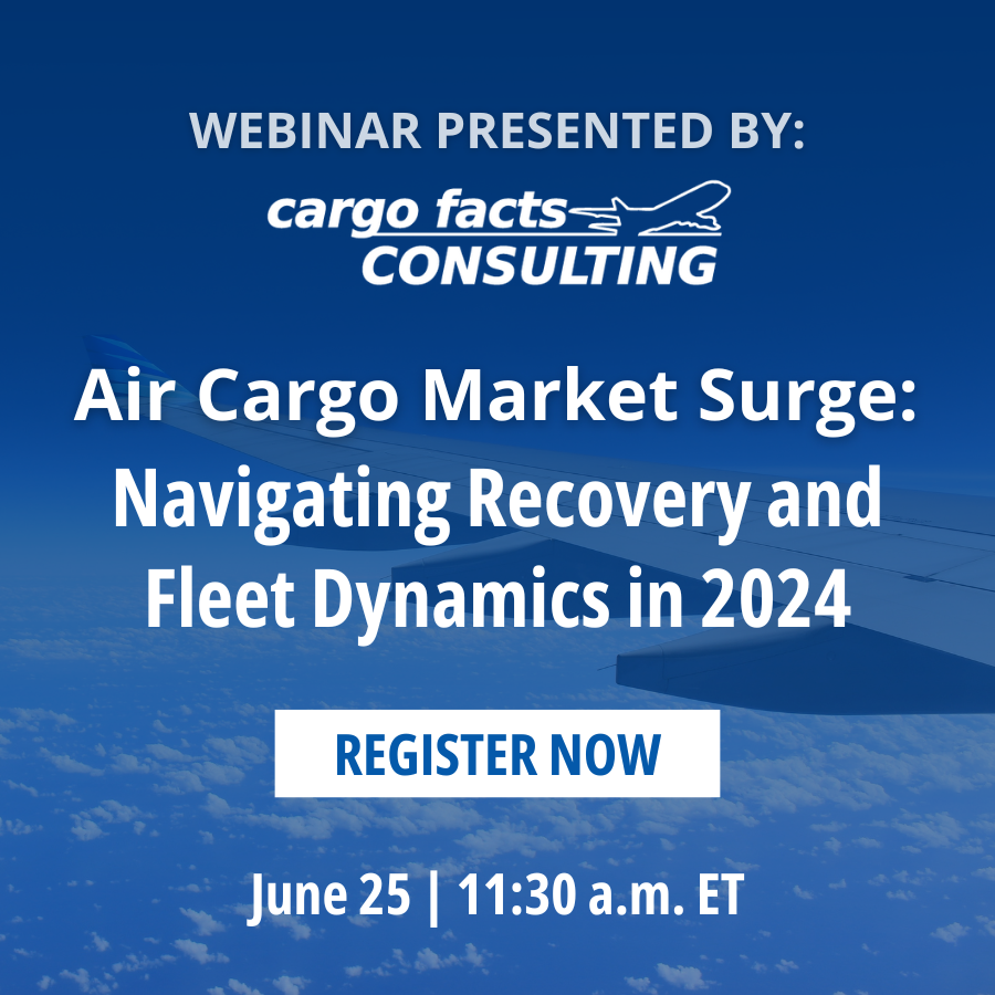 CFCadvisory's tweet photo. Join @CFCadvisory for an insightful webinar, Tuesday, June 25 at 11:30 am EST, exploring the recovery of the air cargo industry in 2024, fueled by booming e-commerce volumes. Register to gain valuable insights and prepare your business for changes ahead: https://t.co/0YV7sje8ra https://t.co/nWtEJpfwdz