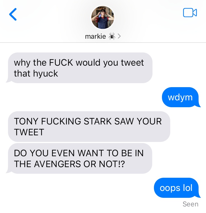webskatana's tweet photo. please, please, please!
— a mini spideypool #mahae au

… where spidermark is trying to recruit hyuckpool into the avengers 🫢 https://t.co/iabEufM0Jy