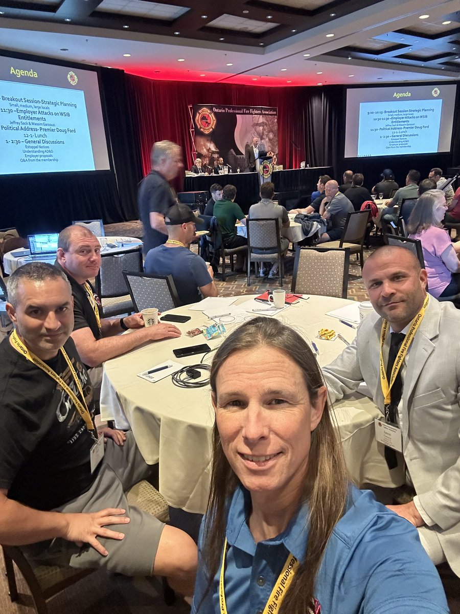Getting down to business at <a href="/opffa/">OPFFA</a> convention with fellow <a href="/oakvillepffa/">Oakville PFFA</a> board. <a href="/hosspc/">Phil Cartwright</a> <a href="/jasoncorazza/">Jason Corazza</a>