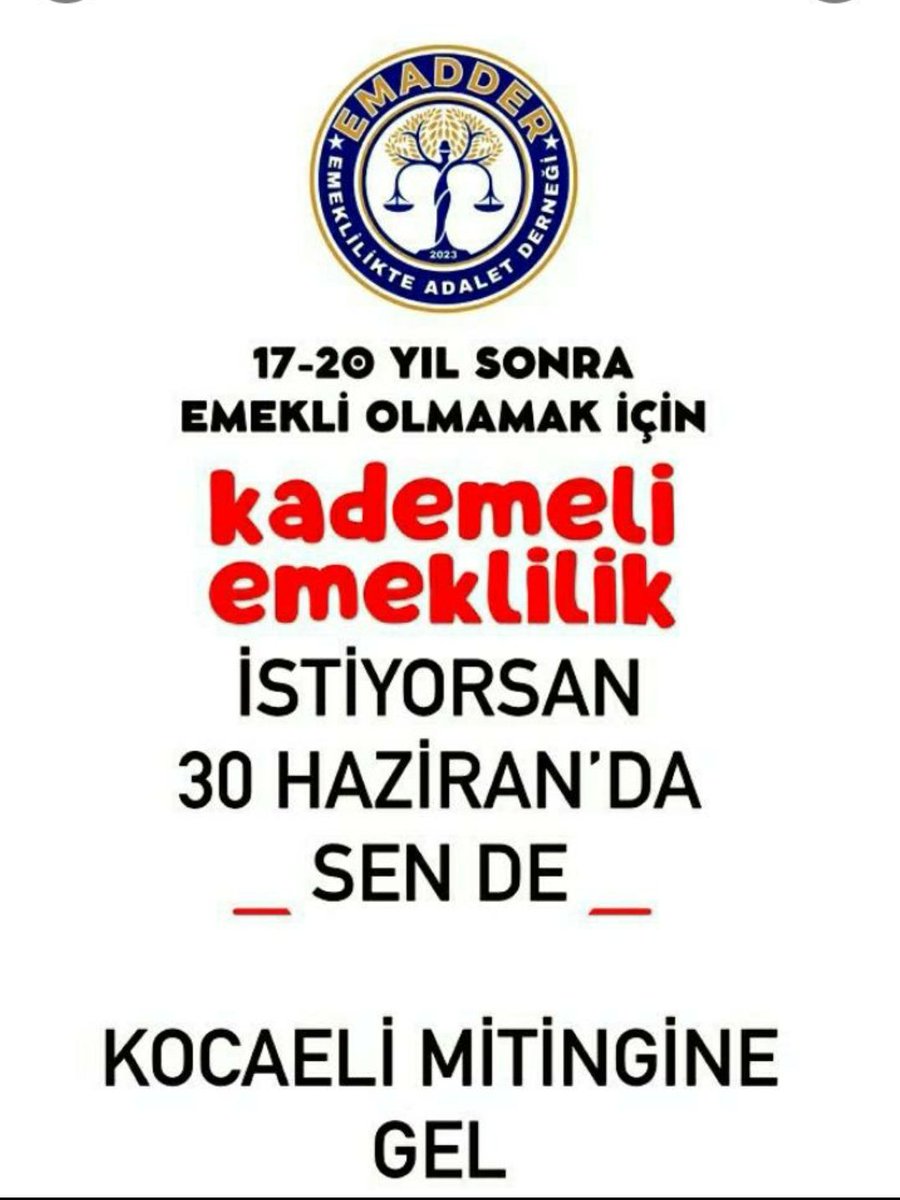 UgurBayraktutan's tweet photo. Kademeli Emeklilik hayata geçirilinceye kadar bu haklı mücadelenin ve tüm emekçilerimizin yanındayız! 

30 Haziran 2024 tarihinde toplumsal mağduriyet yaşayan emekçilerimiz ile Geçinemiyoruz Mitinginde buluşuyoruz.

#EnBüyükMağduriyetKademe https://t.co/mUDdRIiyhw